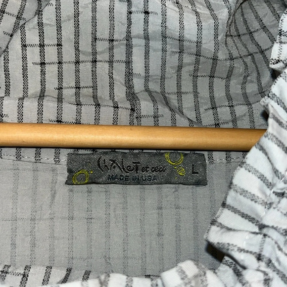 Stylish short sleeve top windbreaker fabric women’s L gray drawstring neckline - Picture 2 of 8